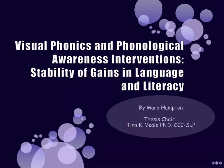 visual phonics and phonological awareness interventions stability of gains in language and literacy