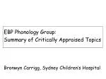 EBP Phonology Group: Summary of Critically Appraised Topics - slide 1