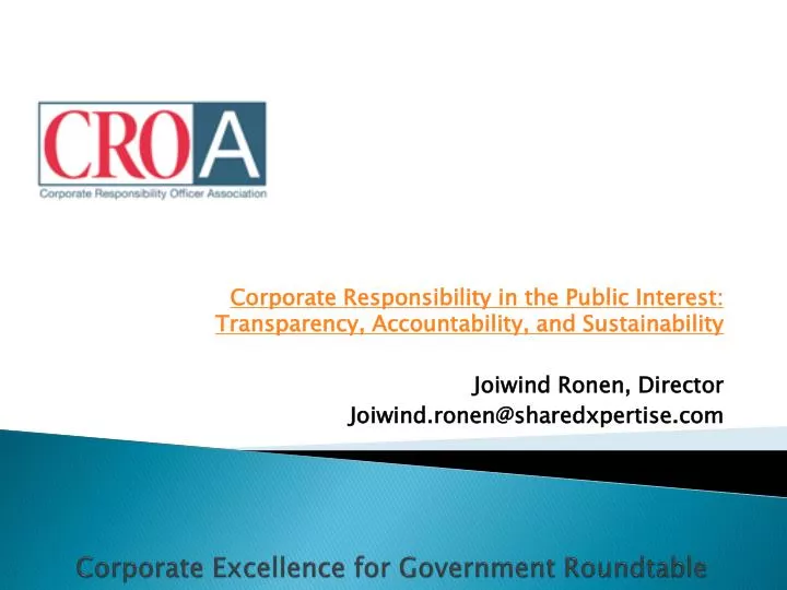 corporate excellence for government roundtable