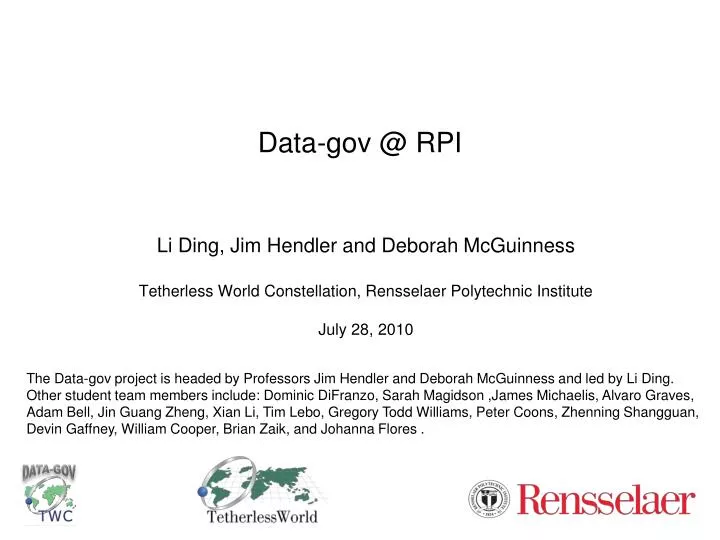 data gov @ rpi