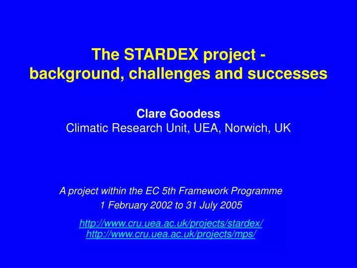 the stardex project background challenges and successes