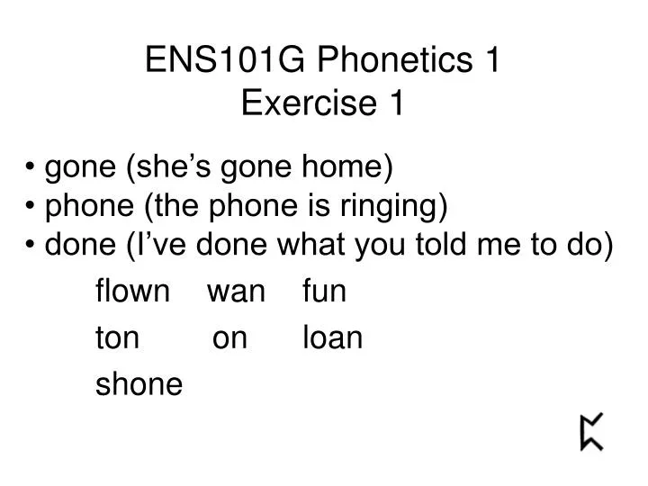 ens101g phonetics 1 exercise 1