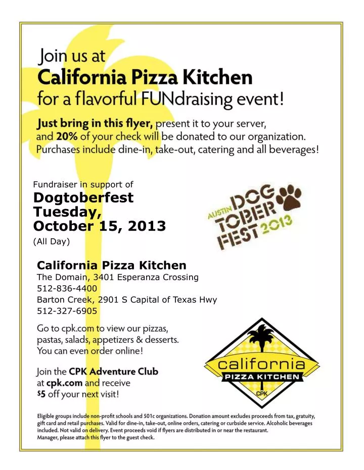 fundraiser in support of dogtoberfest tuesday october 15 2013 all day
