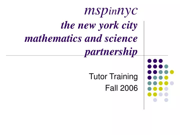msp in nyc the new york city mathematics and science partnership