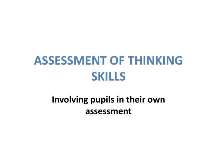 assessment of thinking skills