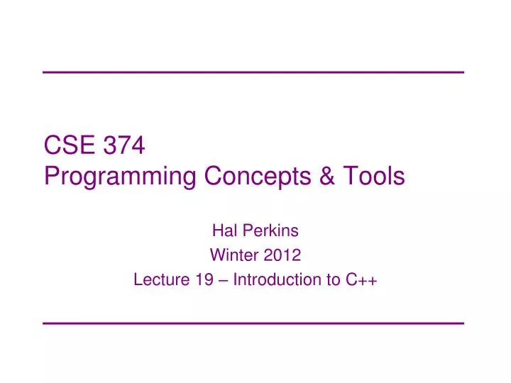 cse 374 programming concepts tools