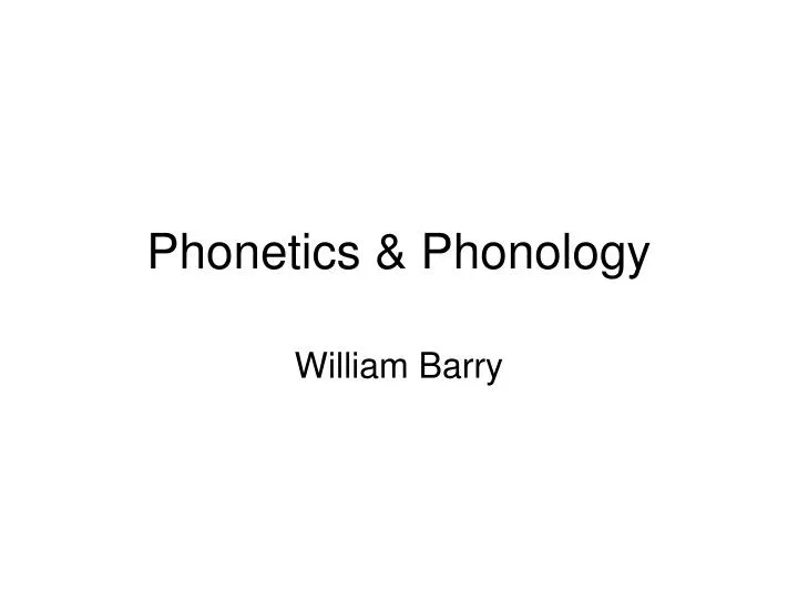 phonetics phonology