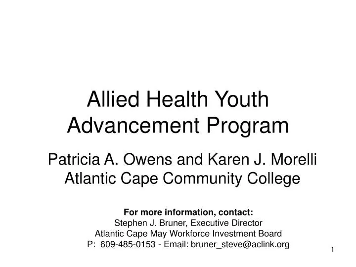 allied health youth advancement program