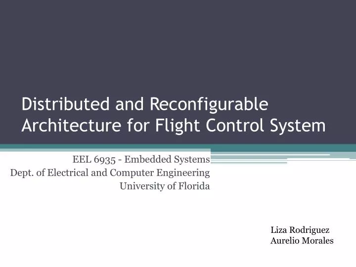distributed and reconfigurable architecture for flight control system