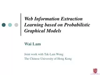 Web Information Extraction Learning based on Probabilistic Graphical Models