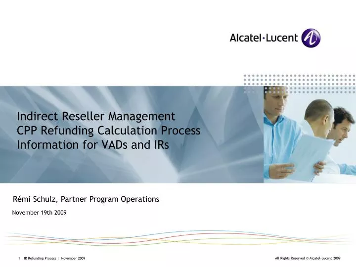 indirect reseller management cpp refunding calculation process information for vads and irs