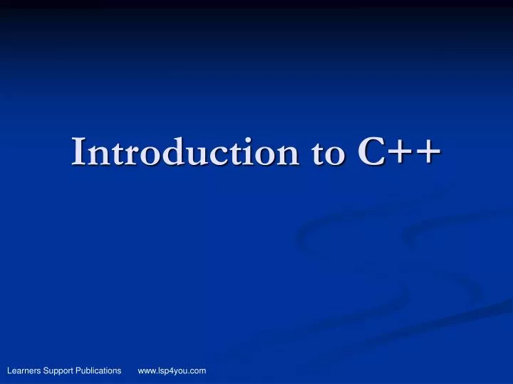 introduction to c