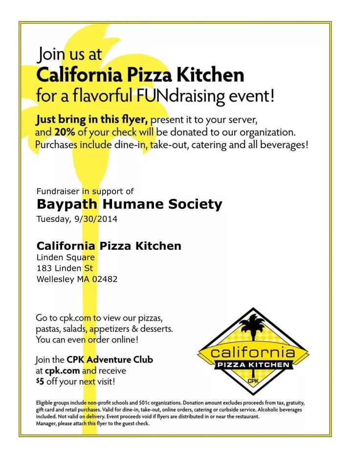 fundraiser in support of baypath humane society tuesday 9 30 2014