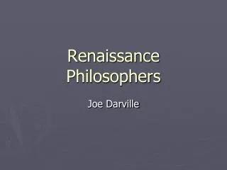 renaissance philosophers