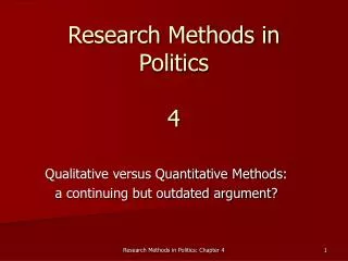 Research Methods in Politics 4