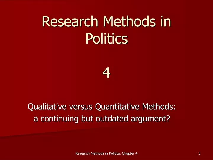 research methods in politics 4