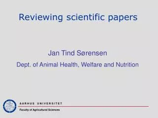 Reviewing scientific papers