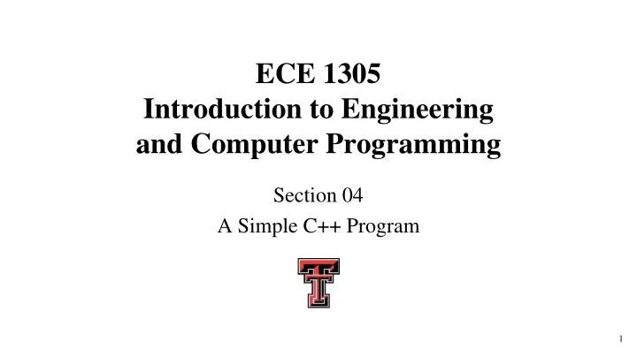 ece 1305 introduction to engineering and computer programming