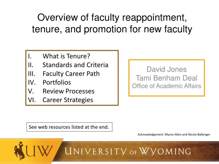 overview of faculty reappointment tenure and promotion for new faculty