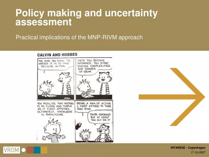 policy making and uncertainty assessment