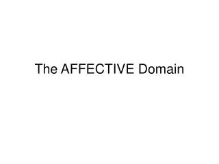 The AFFECTIVE Domain