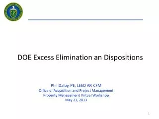 DOE Excess Elimination an Dispositions