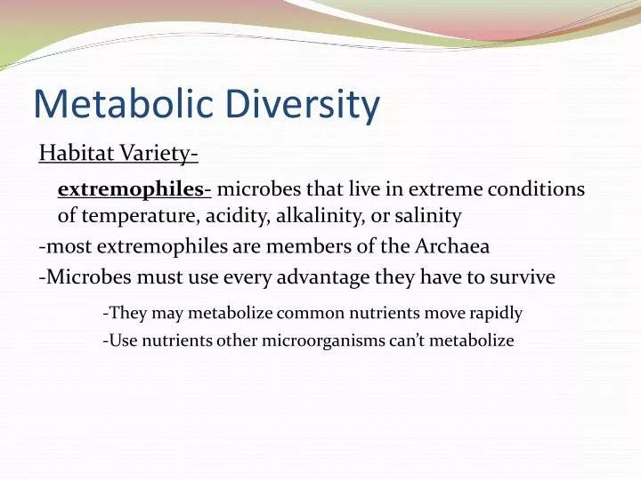 metabolic diversity