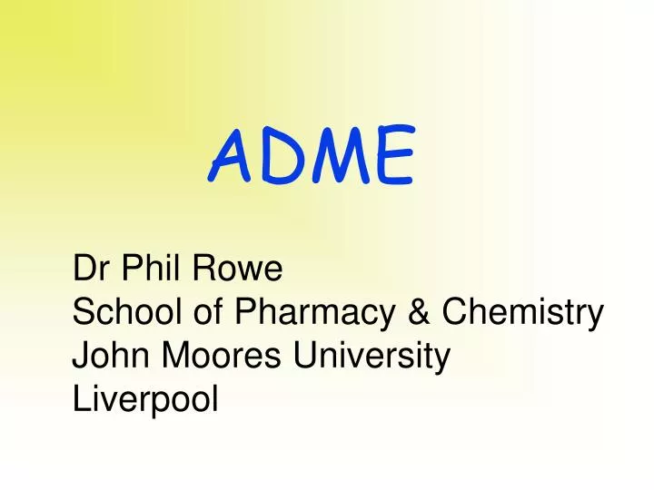 dr phil rowe school of pharmacy chemistry john moores university liverpool
