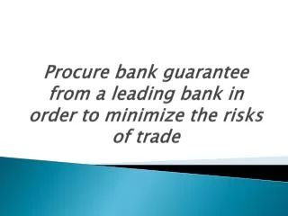 Bank Guarantee from a Leading Bank