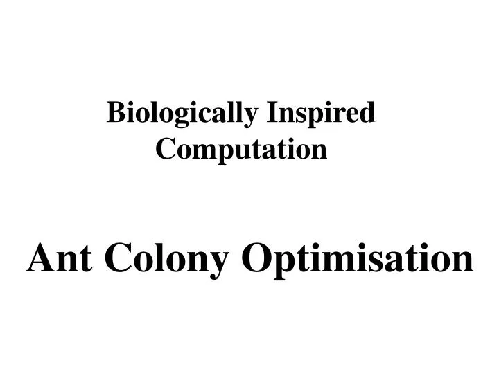 biologically inspired computation
