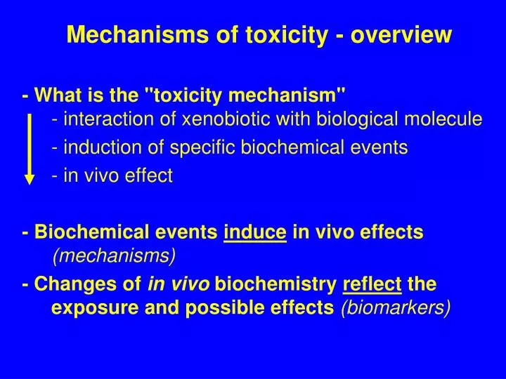 mechanisms of toxicity overview