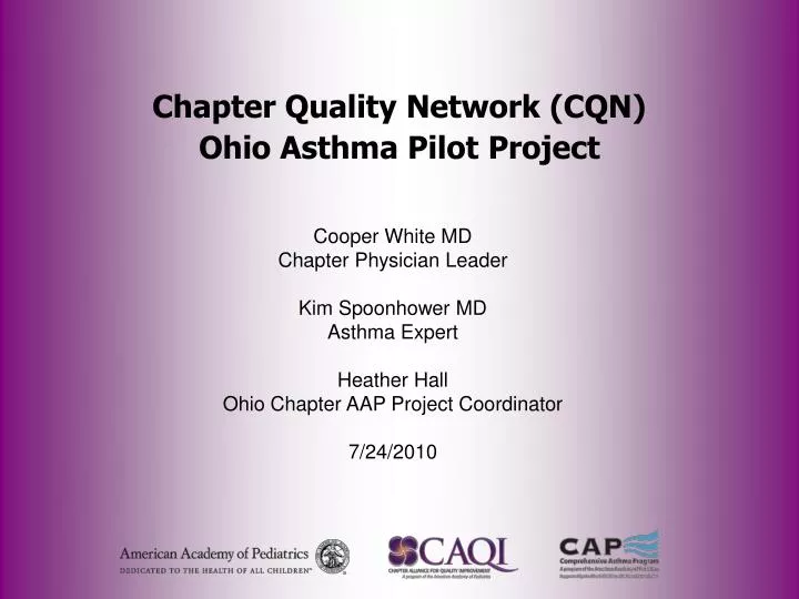 chapter quality network cqn ohio asthma pilot project