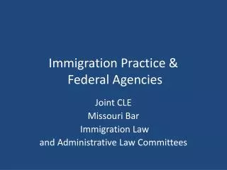 Immigration Practice &amp; Federal Agencies