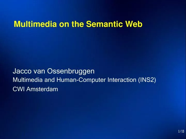 multimedia on the semantic web