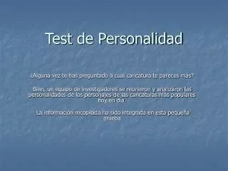 test de personalidad