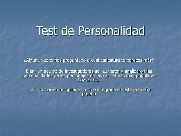 test de personalidad