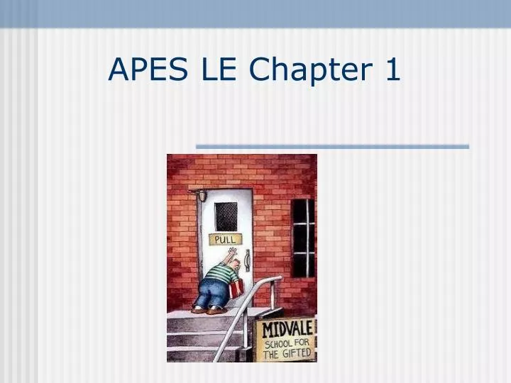apes le chapter 1