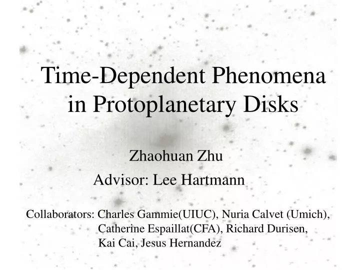 time dependent phenomena in protoplanetary disks