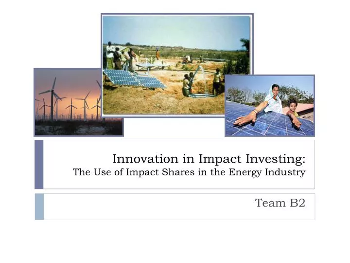 innovation in impact investing the use of impact shares in the energy industry