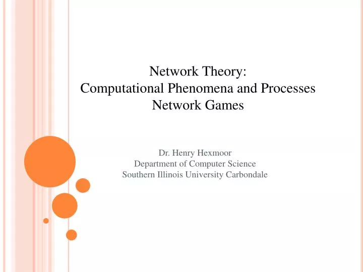 network theory computational phenomena and processes network games