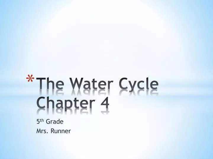 the water cycle chapter 4