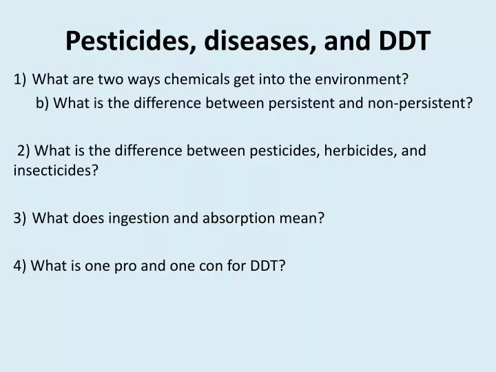 pesticides diseases and ddt