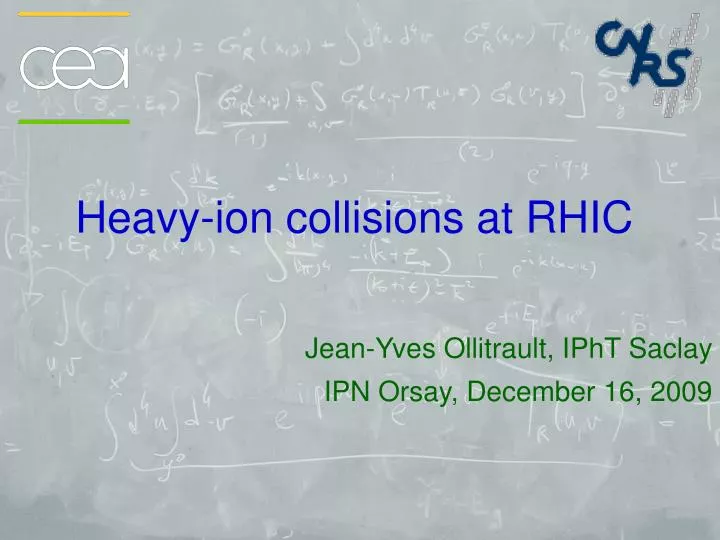 heavy ion collisions at rhic