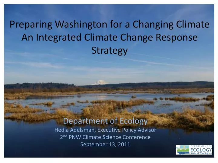 preparing washington for a changing climate an integrated climate change response strategy