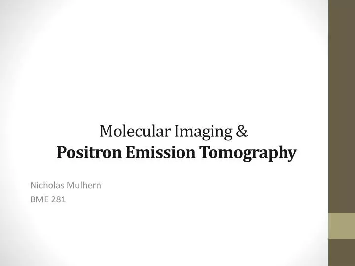 molecular imaging positron emission tomography