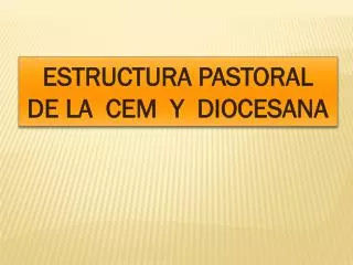 ESTRUCTURA PASTORAL DE LA CEM Y DIOCESANA