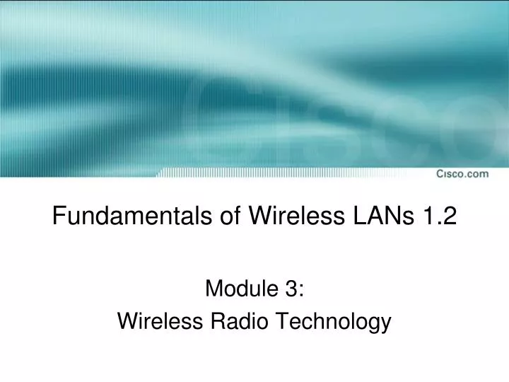 fundamentals of wireless lans 1 2