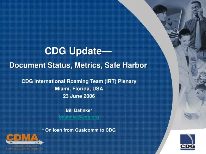 cdg update document status metrics safe harbor