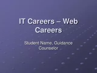 IT Careers – Web Careers