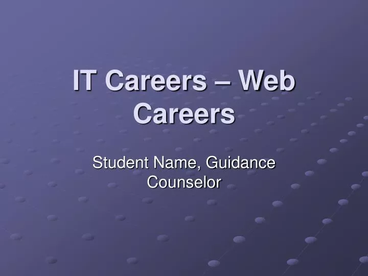 it careers web careers